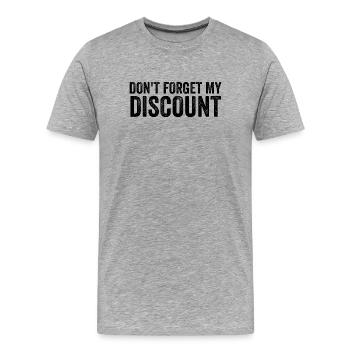 N’oubliez pas ma réduction pour les hommes plus âgés - T-shirt bio Premium Homme - gris chiné - Devant - Damien (186cm)