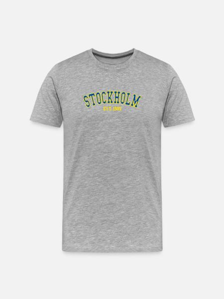 Stockholm Est.1995 - Männer Premium Bio T-Shirt - Grau meliert