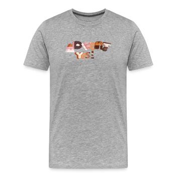 Lettres de l’Avent en sucre - T-shirt bio Premium Homme - gris chiné - Devant - Damien (186cm)