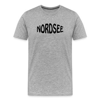 NORDSEE - Männer Premium Bio T-Shirt - Grau meliert - Vorne - Damien (186cm)