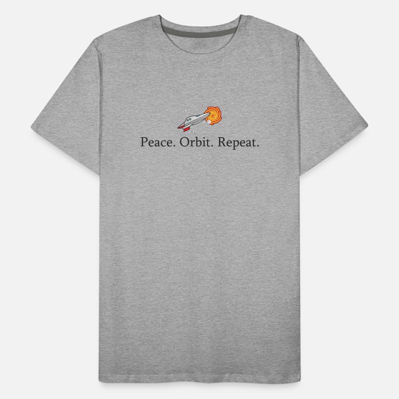 Peace Orbit Repeat Rocket Men's Premium Organic T-Shirt