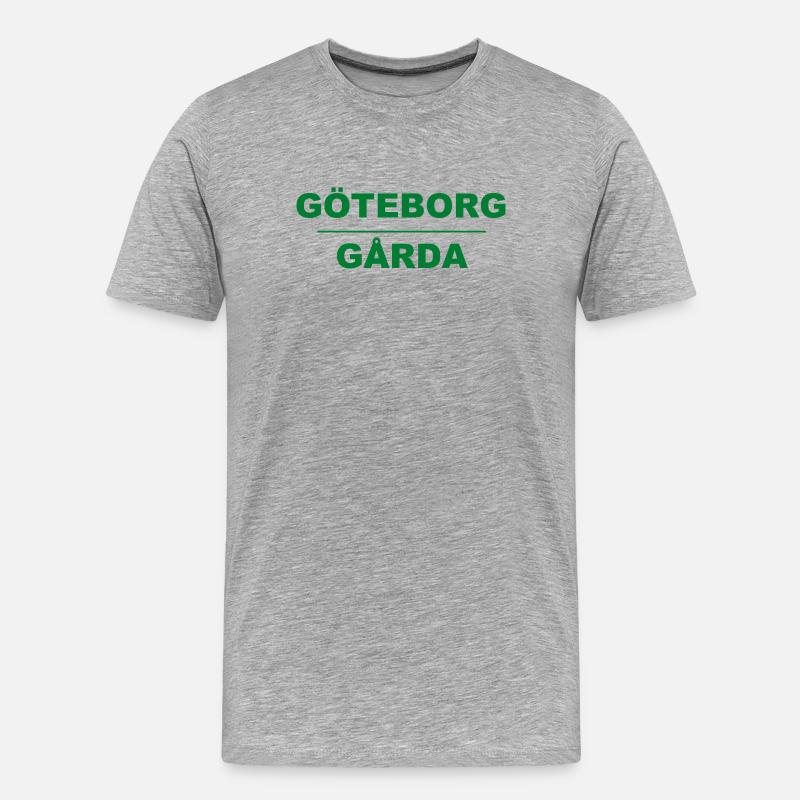 Göteborg Gårda – Design vert-noir - T-shirt bio Premium Homme - gris chiné