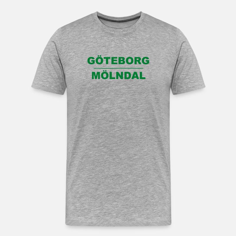 Göteborg Mölndal – Design vert-noir - T-shirt bio Premium Homme - gris chiné