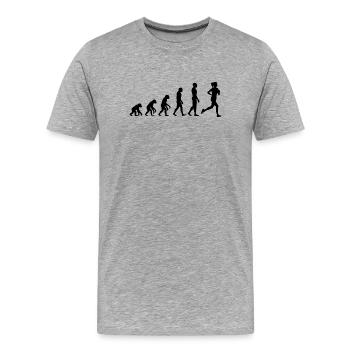 JOGGING RACE WOMAN, POWER RUN! MARATHON GIRL POWER - Men's Premium Organic T-Shirt - heather grey - Front - Damien (186cm)