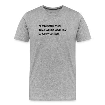 Dicton motivationnel anglais - T-shirt bio Premium Homme - gris chiné - Devant - Damien (186cm)