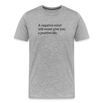 Dicton motivationnel anglais - T-shirt bio Premium Homme - gris chiné - Devant - Damien (186cm)