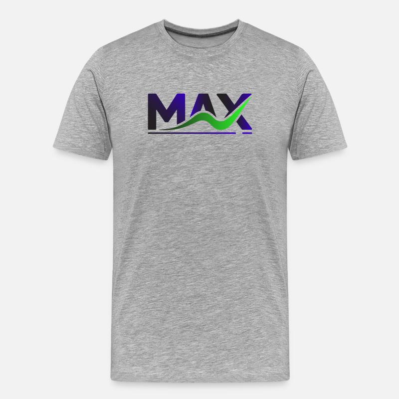MAX Wave Gradient Logo Tee - Männer Premium Bio T-Shirt - Grau meliert