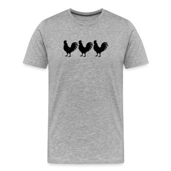 Hahn Silhouette - Männer Premium Bio T-Shirt - Grau meliert - Vorne - Damien (186cm)