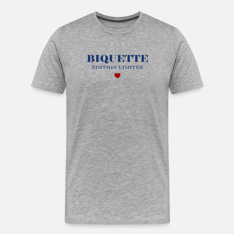 Biquette Limited Edition - Männer Premium Bio T-Shirt - Grau meliert