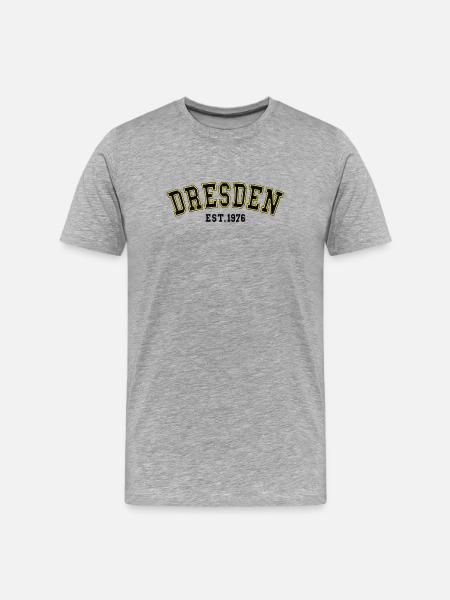 Dresden gegründet 1976 - Männer Premium Bio T-Shirt - Grau meliert