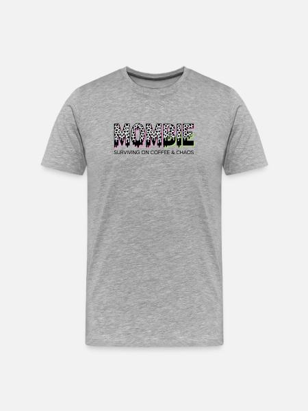 MomLife Leopard Neon Coffee - Men's Premium Organic T-Shirt - heather grey