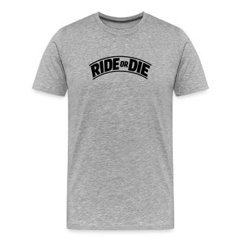 Rouler ou mourir - T-shirt bio Premium Homme - gris chiné - Devant - Damien (186cm)
