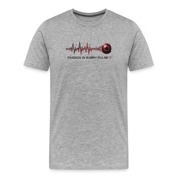 Pulse to Goal Soccer Passion - Men's Premium Organic T-Shirt - heather grey - Front - Damien (186cm)