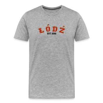 Łódź Est. 2006 - Men's Premium Organic T-Shirt - heather grey - Front - Damien (186cm)