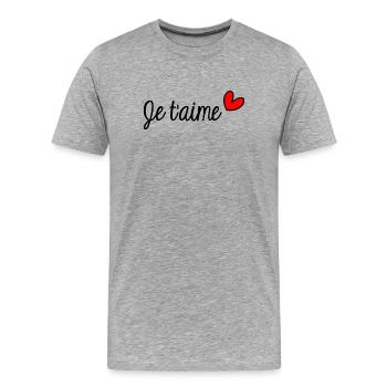 BONNE FÊTE. FÊTE DES MÈRES. FÊTE DES PÈRES. FÊTE - T-shirt bio Premium Homme - gris chiné - Devant - Damien (186cm)