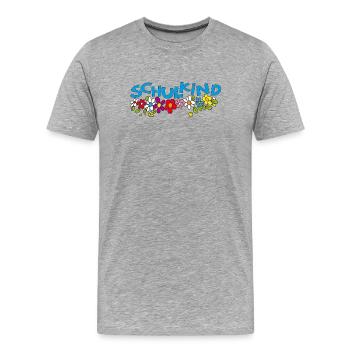 Schulkind  - Männer Premium Bio T-Shirt - Grau meliert - Vorne - Damien (186cm)