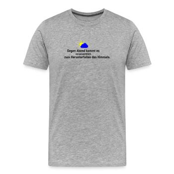 Himmel runter - Männer Premium Bio T-Shirt - Grau meliert - Vorne - Damien (186cm)