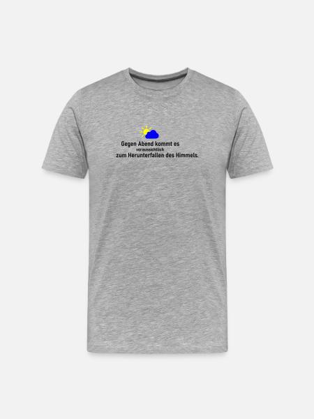 Himmel runter - Männer Premium Bio T-Shirt - Grau meliert