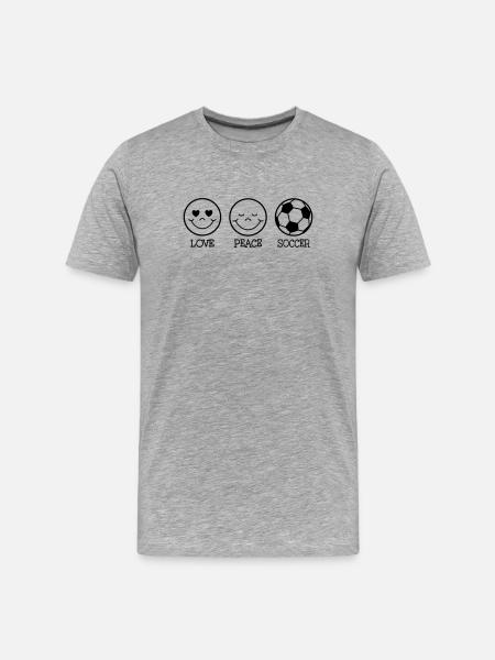Love Peace Soccer - Men's Premium Organic T-Shirt - heather grey
