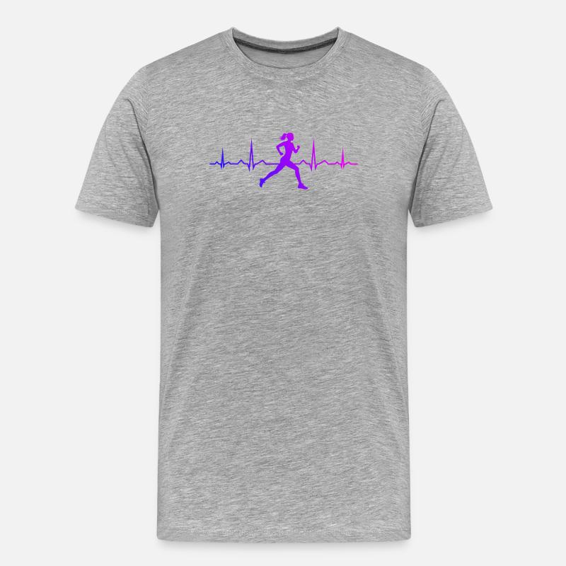 Geschenkidee für eine Running mit Running - Männer Premium Bio T-Shirt - Grau meliert