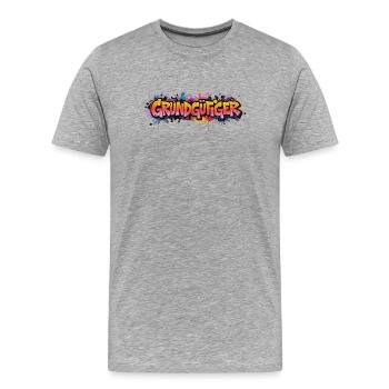 Grundgütger Graffiti Neon-Explosion - Männer Premium Bio T-Shirt - Grau meliert - Vorne - Damien (186cm)