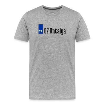 07 Antalya Plaka Streetwear - Männer Premium Bio T-Shirt - Grau meliert - Vorne - Damien (186cm)