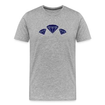 diamants cristal de diamant en cristal - T-shirt bio Premium Homme - gris chiné - Devant - Damien (186cm)