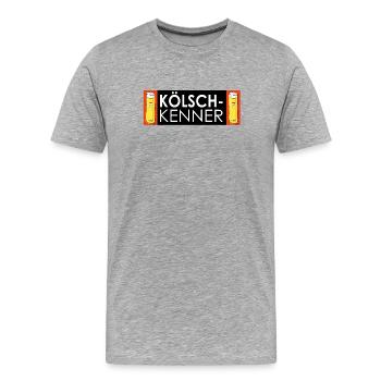 Kölsch Kenner Bierliebhaber Shirt - Männer Premium Bio T-Shirt - Grau meliert - Vorne - Damien (186cm)