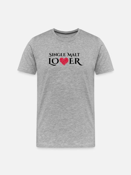 Single Malt Lover - Männer Premium Bio T-Shirt - Grau meliert