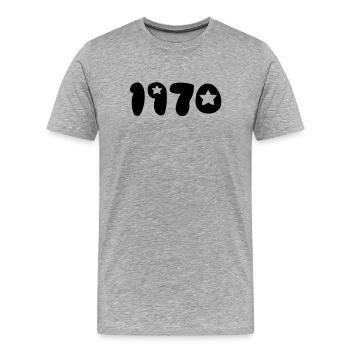 1970 - Men's Premium Organic T-Shirt - heather grey - Front - Damien (186cm)