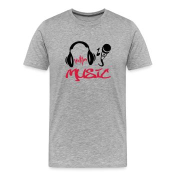 music_49 - Männer Premium Bio T-Shirt - Grau meliert - Vorne - Damien (186cm)