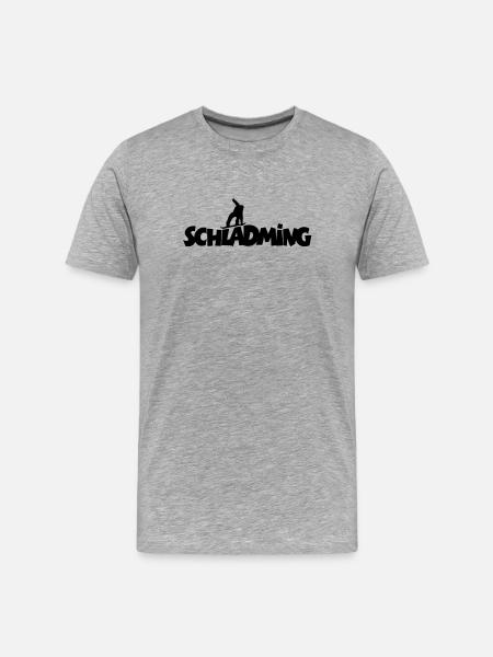 Schladming Snowboard Snowboarder - Männer Premium Bio T-Shirt - Grau meliert