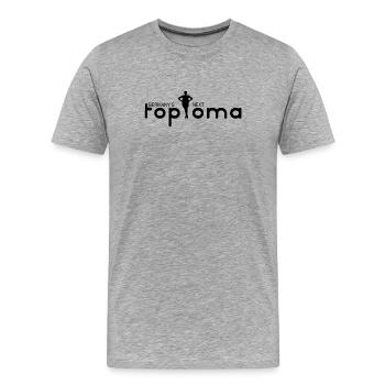 next top Oma - Männer Premium Bio T-Shirt - Grau meliert - Vorne - Damien (186cm)