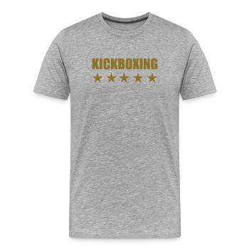 Kickboxing / Kick-Boxeur / Kick Boxing / - T-shirt bio Premium Homme - gris chiné - Devant - Damien (186cm)