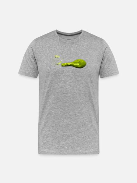 Die Luft ist raus.... - Männer Premium Bio T-Shirt - Grau meliert