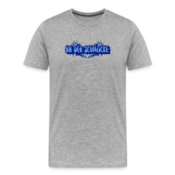 Aufdruck An der Schmücke - Männer Premium Bio T-Shirt - Grau meliert - Vorne - Damien (186cm)