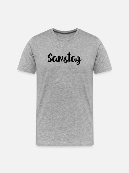 Samstag Wochenende Wochentag Woche - Männer Premium Bio T-Shirt - Grau meliert