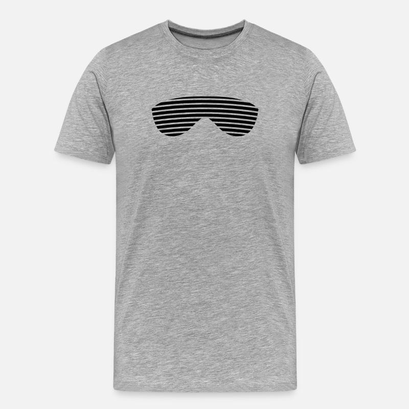 Brille schwarz gestreift - Männer Premium Bio T-Shirt - Grau meliert