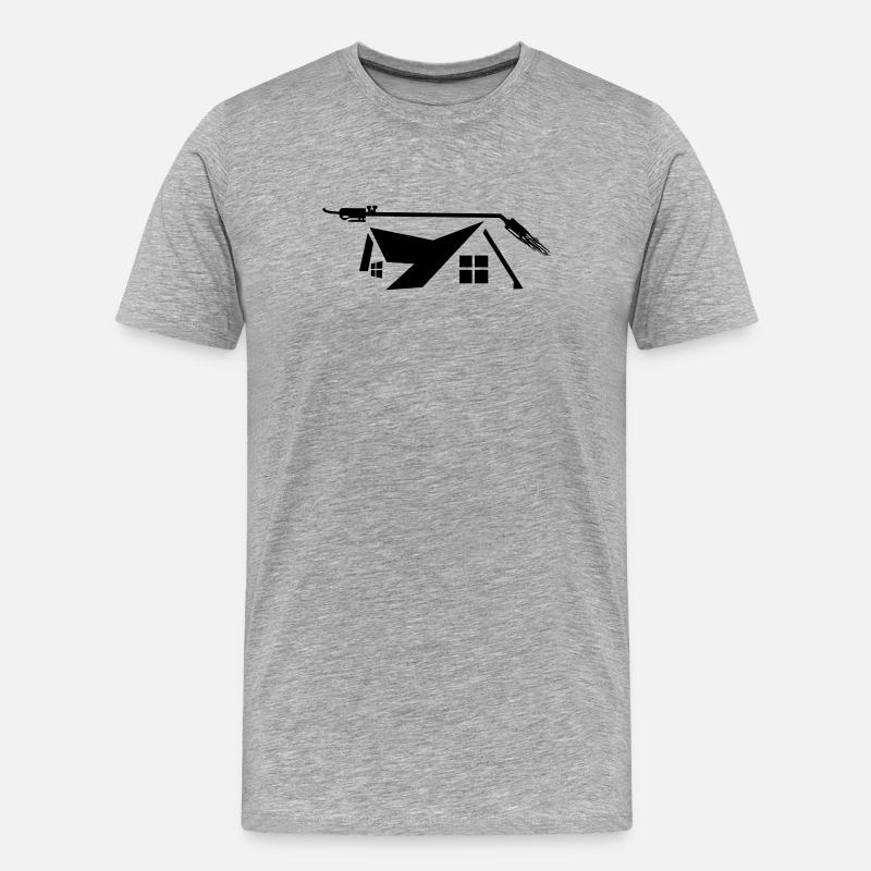 Hausdachdecker Gasbrenner - Männer Premium Bio T-Shirt - Grau meliert