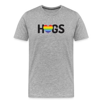 LGBT-Umarmungen - Männer Premium Bio T-Shirt - Grau meliert - Vorne - Damien (186cm)