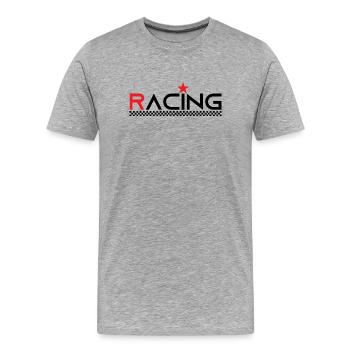 Racing Star - Race Driver - Car Auto Bike - Men's Premium Organic T-Shirt - heather grey - Front - Damien (186cm)