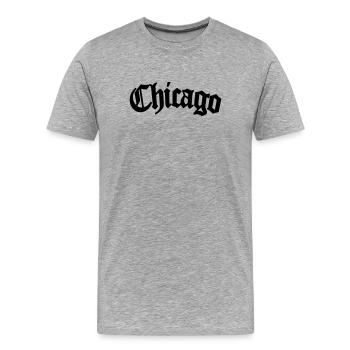 Chicago - T-shirt bio Premium Homme - gris chiné - Devant - Damien (186cm)