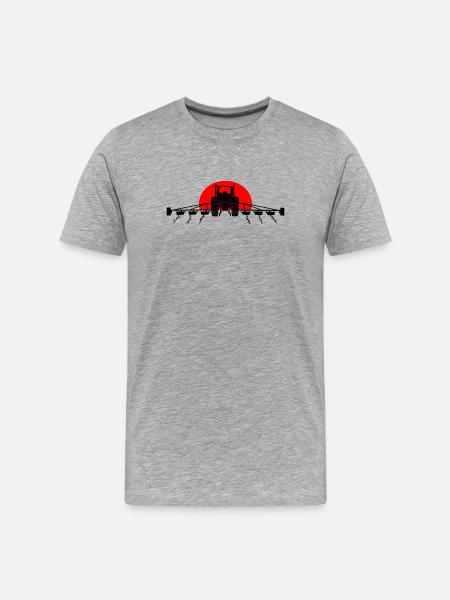 Tractor sunset - Men's Premium Organic T-Shirt - heather grey