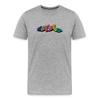 Kassette - Männer Premium Bio T-Shirt - Grau meliert - Vorne - Damien (186cm)