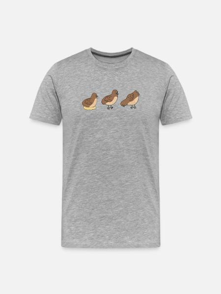 Cute Cartoon Quail Shirt - Men's Premium Organic T-Shirt - heather grey