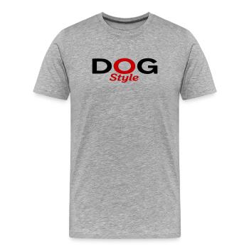Dogstyle - Männer Premium Bio T-Shirt - Grau meliert - Vorne - Damien (186cm)