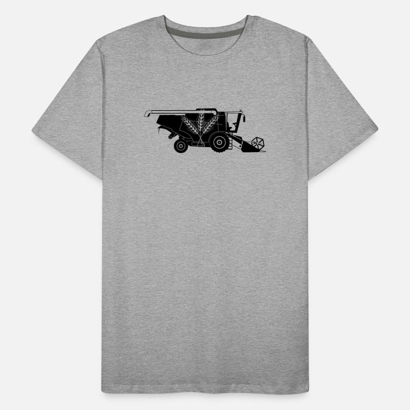 Moissonneuse-batteuse avec logo à trois tiges de grain T-shirt bio Premium Homme