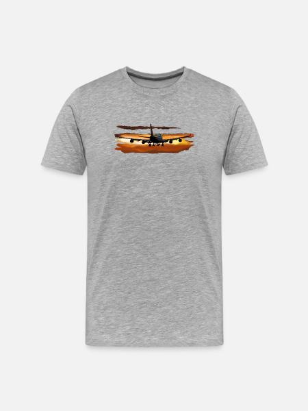 Passagierflugzeug - Männer Premium Bio T-Shirt - Grau meliert