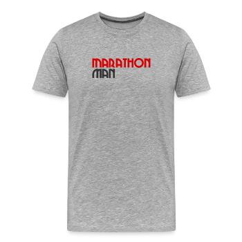Marathon Man - Running - Jogging - Running Endurance - Men's Premium Organic T-Shirt - heather grey - Front - Damien (186cm)