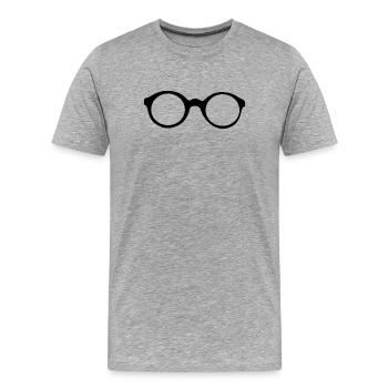 Glasses - Männer Premium Bio T-Shirt - Grau meliert - Vorne - Damien (186cm)